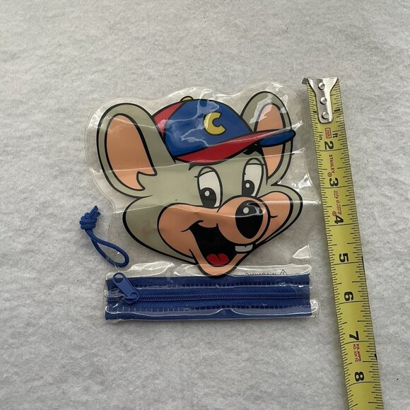 Chuck E Cheese Plastic Zip Up Pouch Bag With Tickets Blue Face 2000’s - Picture 12 of 15
